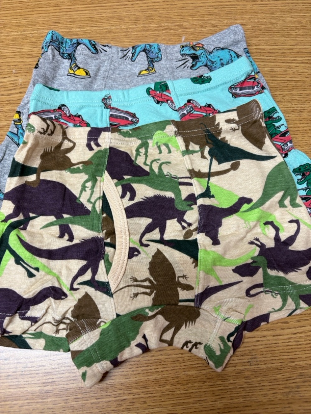 Toddler Boys Dino & Car Boxer Brief Set — Multicolor Prints